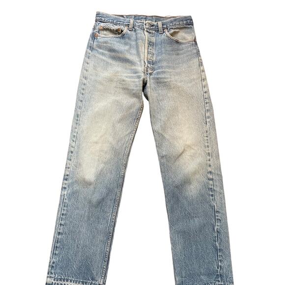 Vintage men’s 501 button fly Levi’s high rise straight leg unisex 34x32 - Picture 2 of 14